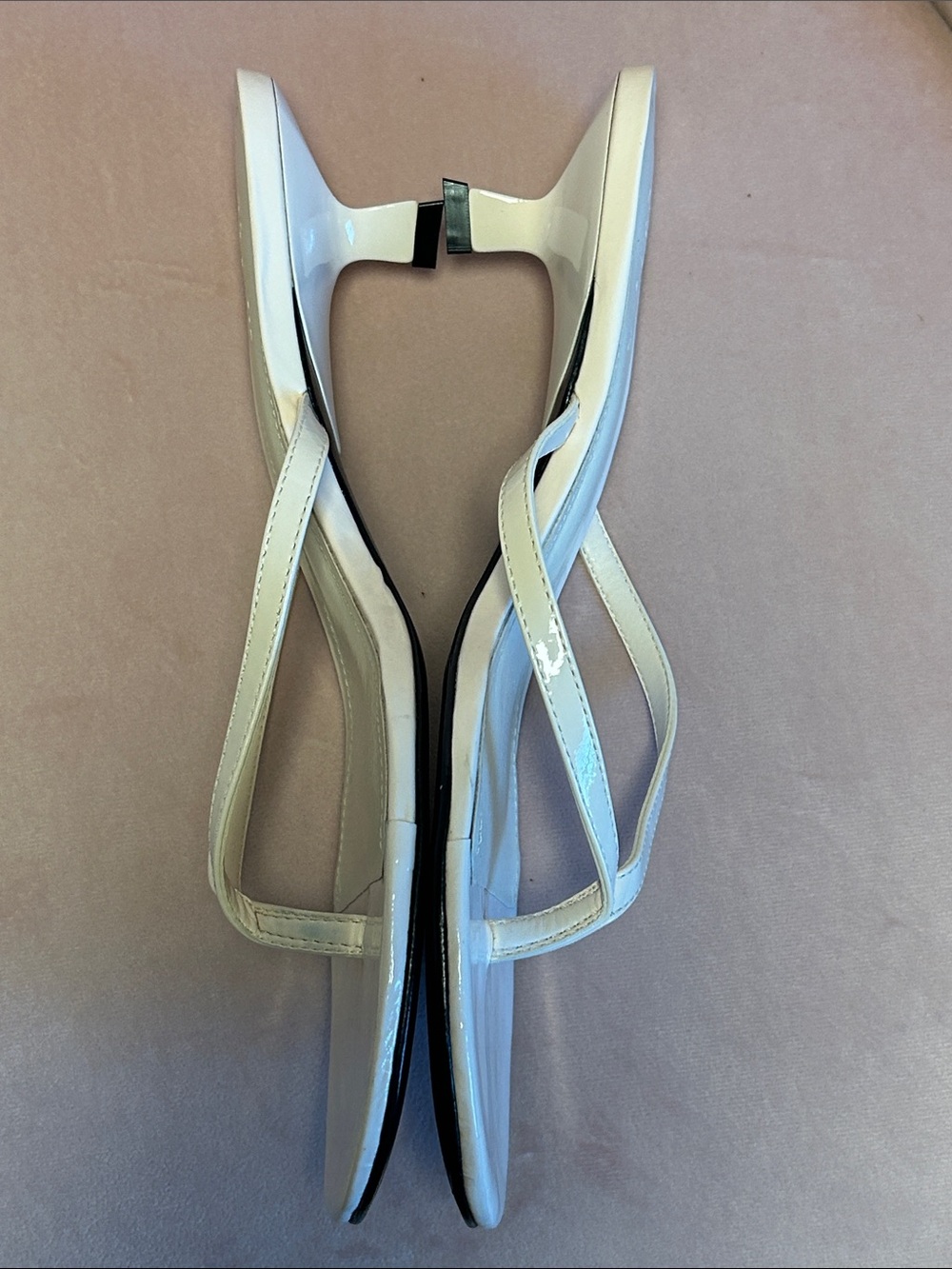 SCHUTZ CAROLYN 50MM LEATHER KITTEN-HEEL THONG SANDALS VERY LIGHT PINK SIZE 9.5 - Picture 5 of 15